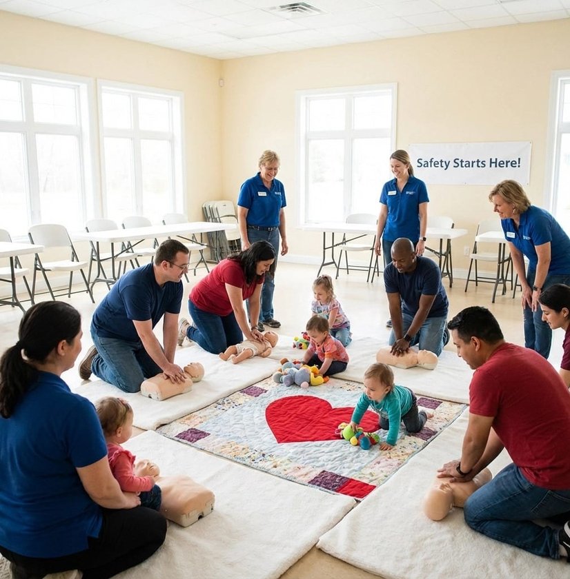 Childcare CPR training session