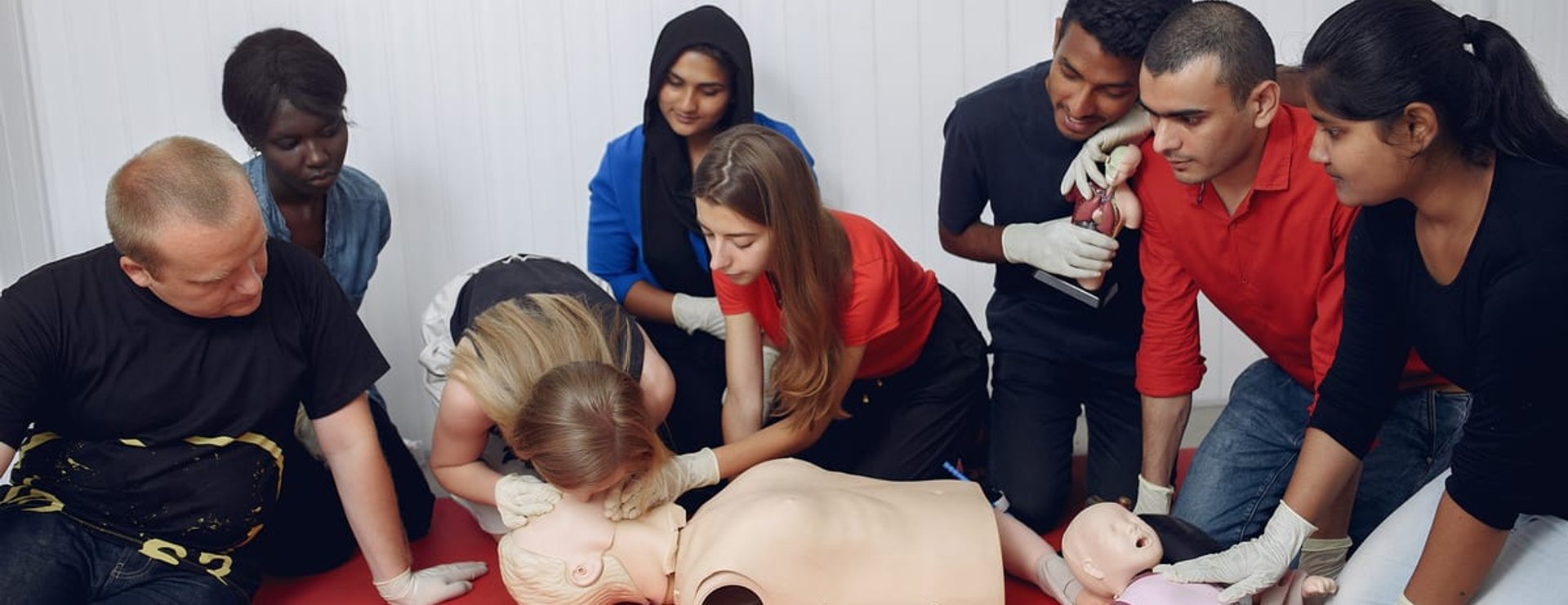 Hands-on CPR training session