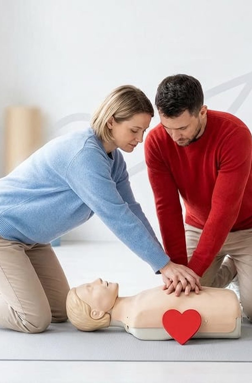 Instructors demonstrating chest compressions